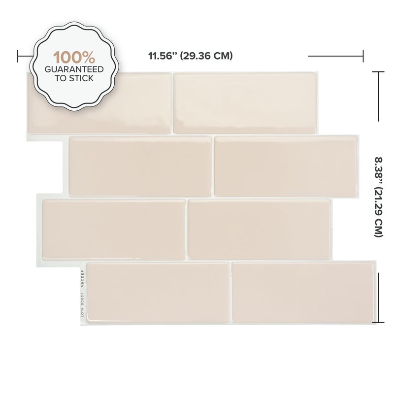SMART TILES Peel and Stick Backsplash - 5 Sheets of 11.56"" x 8.38"" - 3D Adhesive Peel and Stick Tile Backsplash for Kitchen, Bathroom, Wall Tile - Image 4